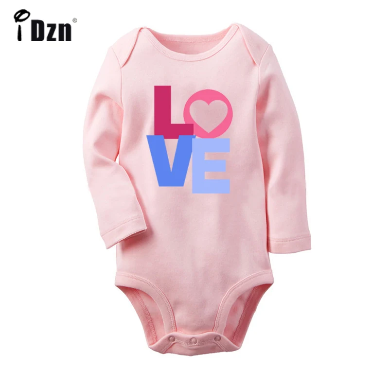 Детский комбинезон с надписью LOVE Red Heart Different Babe Bech shit Crazy Design хлопковый длинными