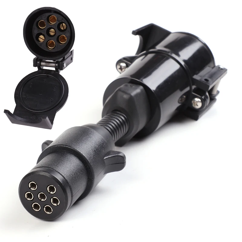 

Car Spare Parts- 7 Pin Small Round Caravan Plug to 7Pin Plastic Trailer Socket 12V Trailer Adapter Plugs