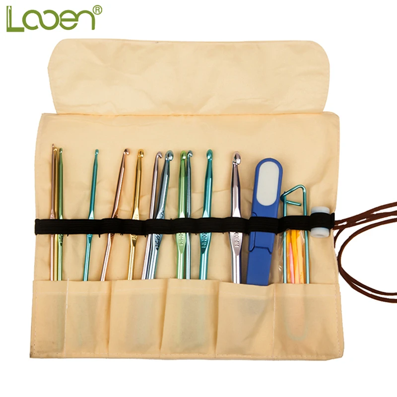 

New Mix 12 Sizes Crochet Hooks Set Needles Stitches Knitting Craft Case Crochet Set in Case Yarn Hook Stitch Weave Accessories