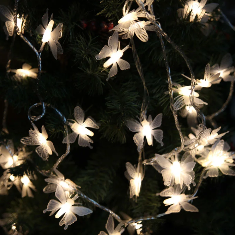 

JULELYS 10M 38 Bulbs Butterfly LED String Lights Decoration For Wedding Holidays Christmas Gerlyanda Festoon LED Light Room