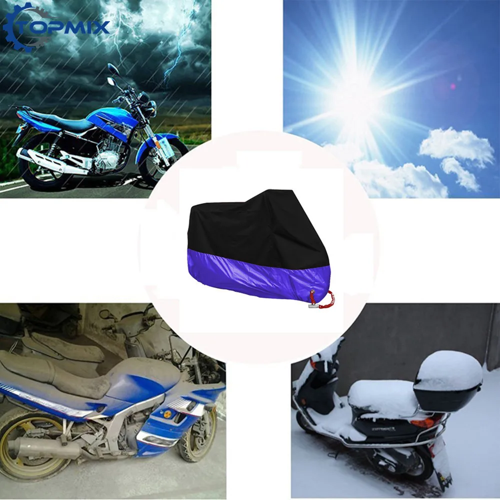 Black+Purple motorcycle cover with lock hole 4