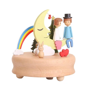 

NICEXMAS 1Pc Music Box Beautiful Handmade Mechanical Music Box Wooden Melody Box Gift for Valentines Day Birthday