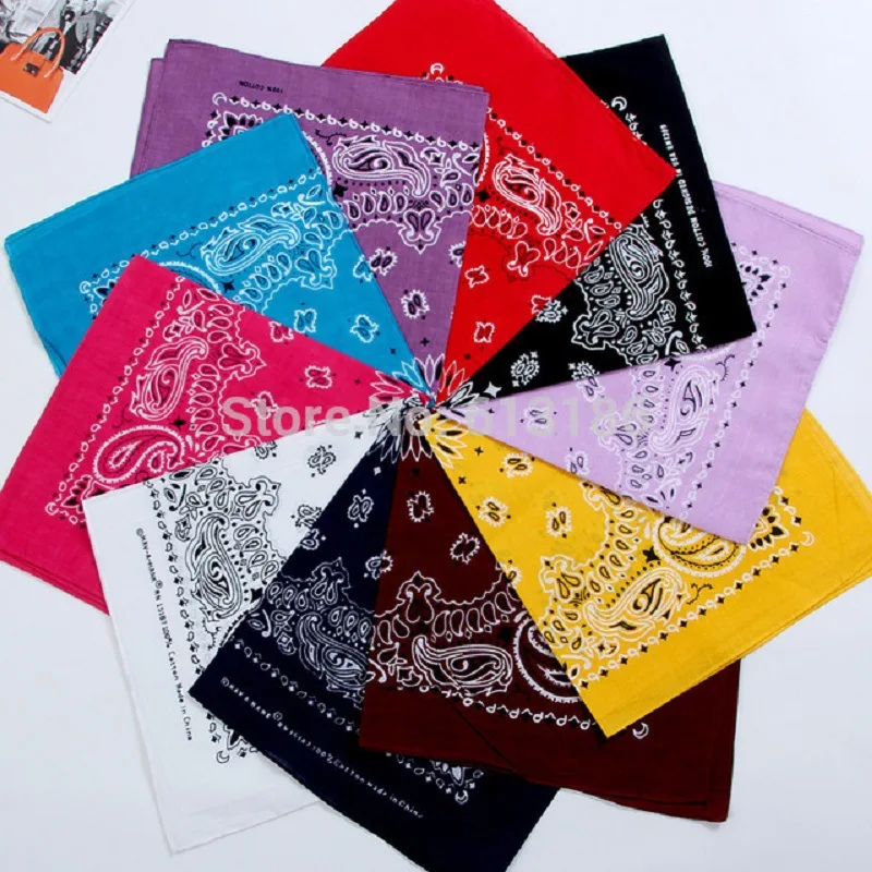

Fashion Cashew Printed Bandana Cycling Square Scarf Hip Hop Headwear Women's Scarves Men Hiking Mask Black Red Paisley Headband