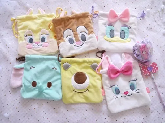 1 шт. мультфильм милый плюшевый Tsum с бурундуком и Дональда плюшевые кошельки mairy кошка чип и Дейл Дамбо Плюшевые Женские сумки на завязках 21 см
