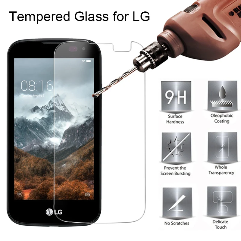 9H HD закаленное стекло для LG K3 K5 закаленное стекло для экрана для LG K5 K7 жесткая Передняя пленка Защитное стекло для LG K8 K9