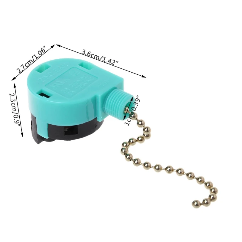 

3A/250V 6A/125V Zipper Switch 3 Speed Pull Chain Control Nickel Fan Wall Switch #Aug.26
