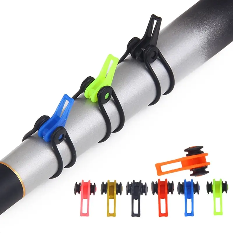 

10pcs Fishing hook holder Hot Plastic Fishing Rod Pole HooK Keeper With Rings Lure Spoon Bait Treble Holder Small Fishing
