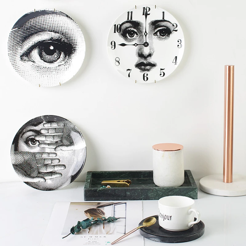 online 10 Polegada Fornasetti Escandinavo Quarto Cozinha Sala de estar Decoração Placa de Forma Prato Nova Casa Cerâmica Prato Artesanato Artístico
