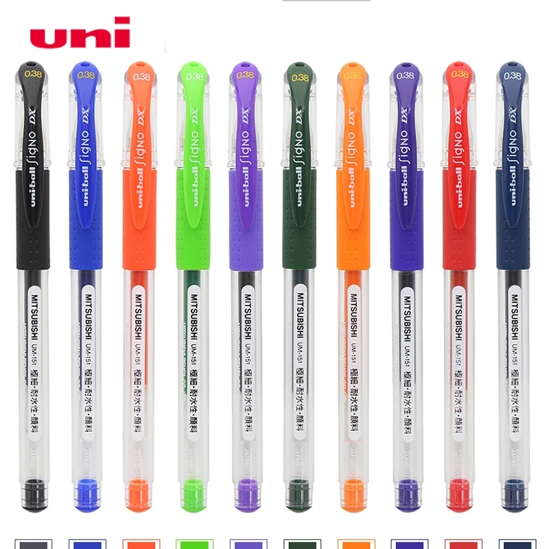 

3Pcs UNI Color Gel Pen UM-151 Student Handbook Office Signature Gel Pen 0.38mm Bullet Fine Tip 20 Color