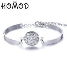 Homod Новая модная Серебряная цепочка браслет Lmitation подвески из природного камня ювелирный браслет ручной работы на рождественский подарок