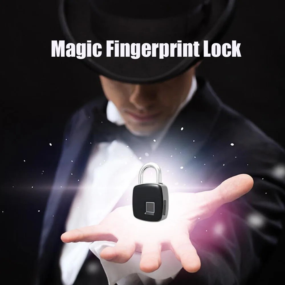 

P3 Keyless Fingerprint Lock IP65 Waterproof Rechargeable USB Smart Doorlock Anti-Theft Security Padlock Door Luggage Case Locker