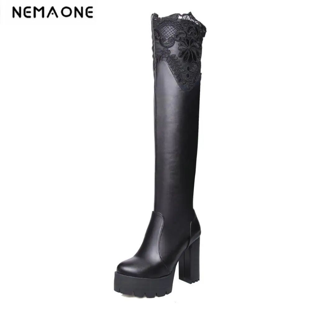 

New fashion Women Boots Autumn winter Fashion Ladies Sexy over the Knee High Boots Long Boots Thick High Heels Women shoes