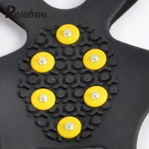Relefree 10 шт. Crampon шипы Прочный Нескользящие снег лед бутсы с шипами для альпинистов ручки рулевые для мотоциклов F Crampon обувь пеший туризм - изображение
