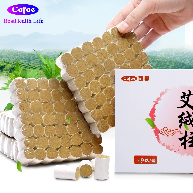 

Cofoe 49pcs Three years pure moxa moxibustion for Acupuncture Moxibution Mild Therapy Moxa Roll Moxa Stick Bar Moxa Cone