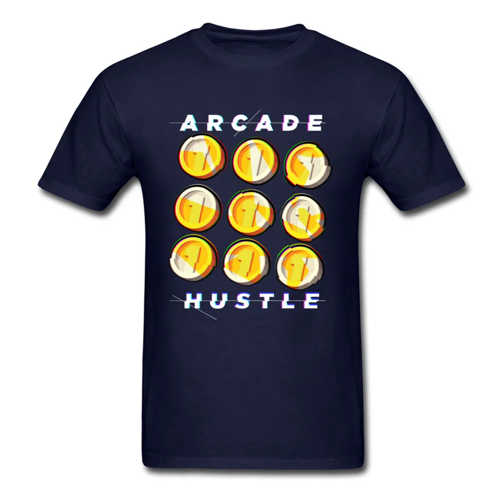 Slim Fit ARCADE HUSTLE Design T Shirt Crewneck Cotton Men's Tops & Tees Short Sleeve Summer Design Tee-Shirts Top Quality ARCADE HUSTLE navy