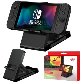 

Compact Playstand Desktop Stand For Nintendo Switch NS Game Console Holder Adjustable Angle Foldable Base Bracket Black