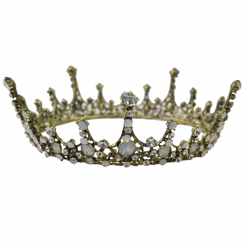 Европейский Королевский король, королева, корона, кристалл, свадебная голова, ювелирное изделие, корона, Тиары и короны, свадебные аксессуары для волос - Окраска металла: F-0475