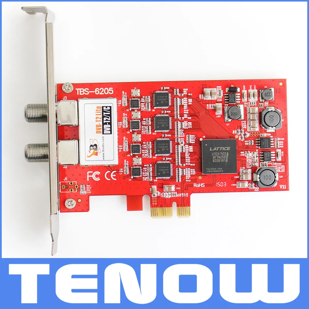 EU Warehouse Shipping! TBS6205 DVB-T2/T/C Quad TV Tuner PCIe Card for Watching UK Freeview SD and HD Channels on Desktop PC
