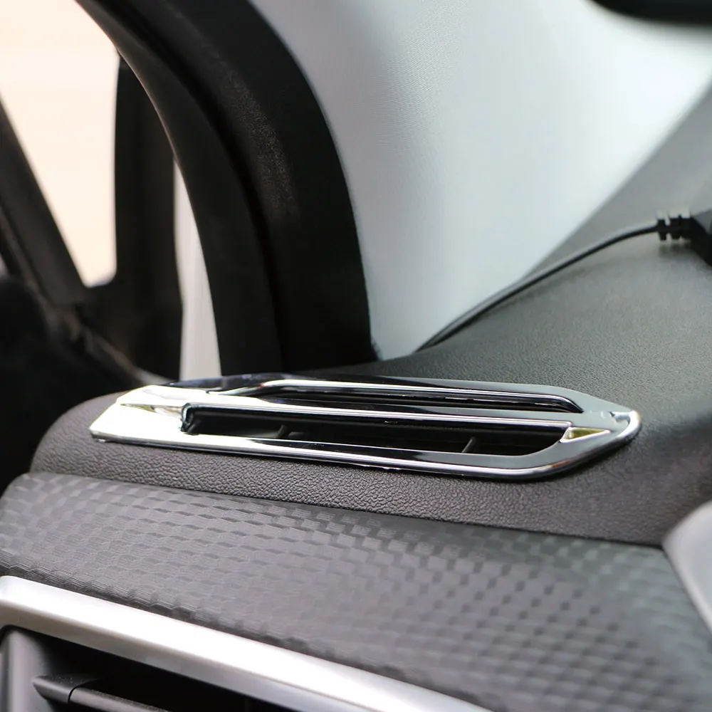

Jameo Auto 2Pcs/Set ABS Chrome Internal Air Conditioning Vent Trim Sequins Sticker for Peugeot 2008 2014 - 2017 Accessories