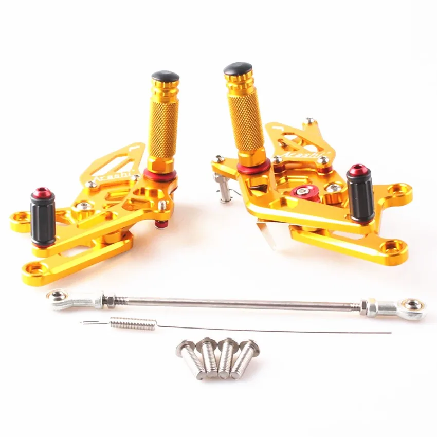 

CNC Adjustable Rearset Pegs Footrest Pedals For Honda CBR250R 2010-2014 2011 2012 2013 Gold