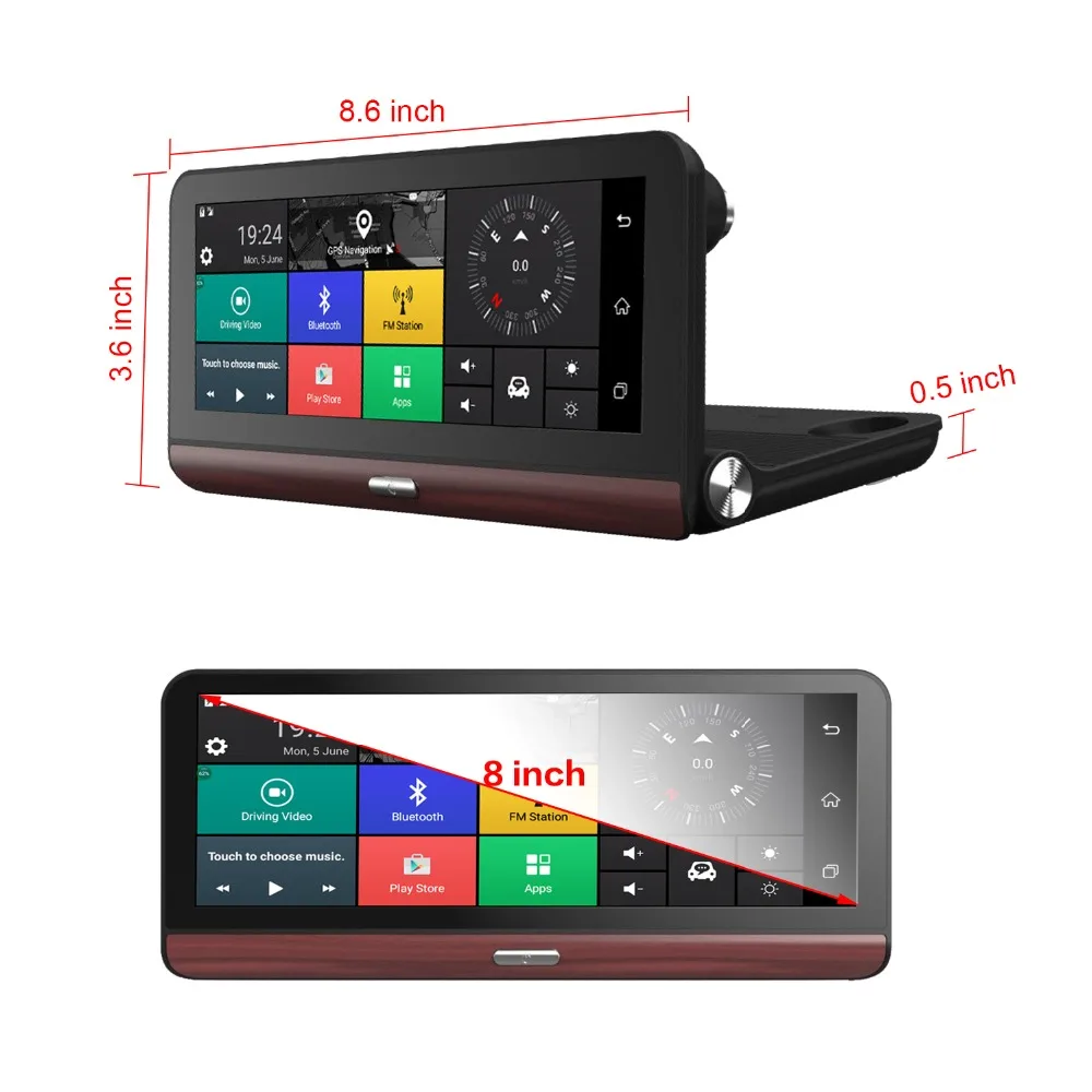 Dealcoo 8' сенсорный экран 4G Автомобильный dvr видео регистраторы камера ADAS 1080P FHD