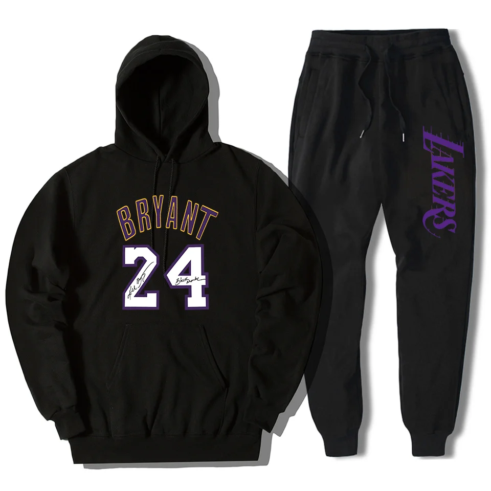 

Lakers men's sportswear Mens Kobe 24 men tracksuits 2019 Spring Track Suit Fleece Clothes Casual male Sweatshirts Joggers Street