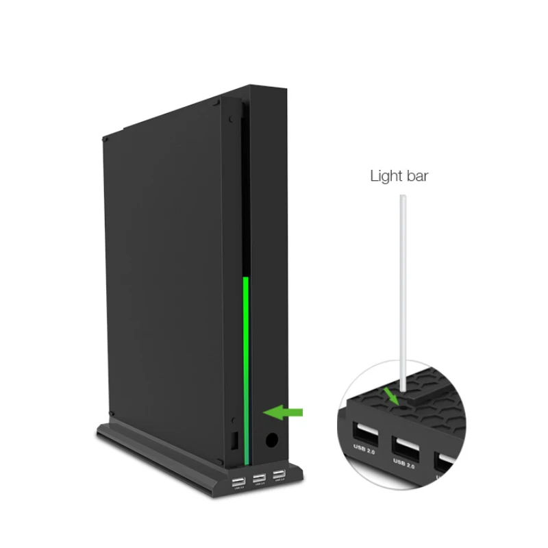 Вертикальная подставка с охлаждающим вентилятором для Xbox one X консоли 3 USB портами