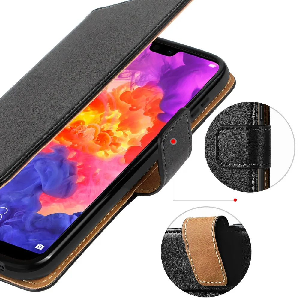 Genuine Leather Wallet Card Slots Flip Case Cover For Huawei P20 Lite P Smart P20 Pro Honor 9 Lite 6A Y9 2018 Stand Phone Coque 3