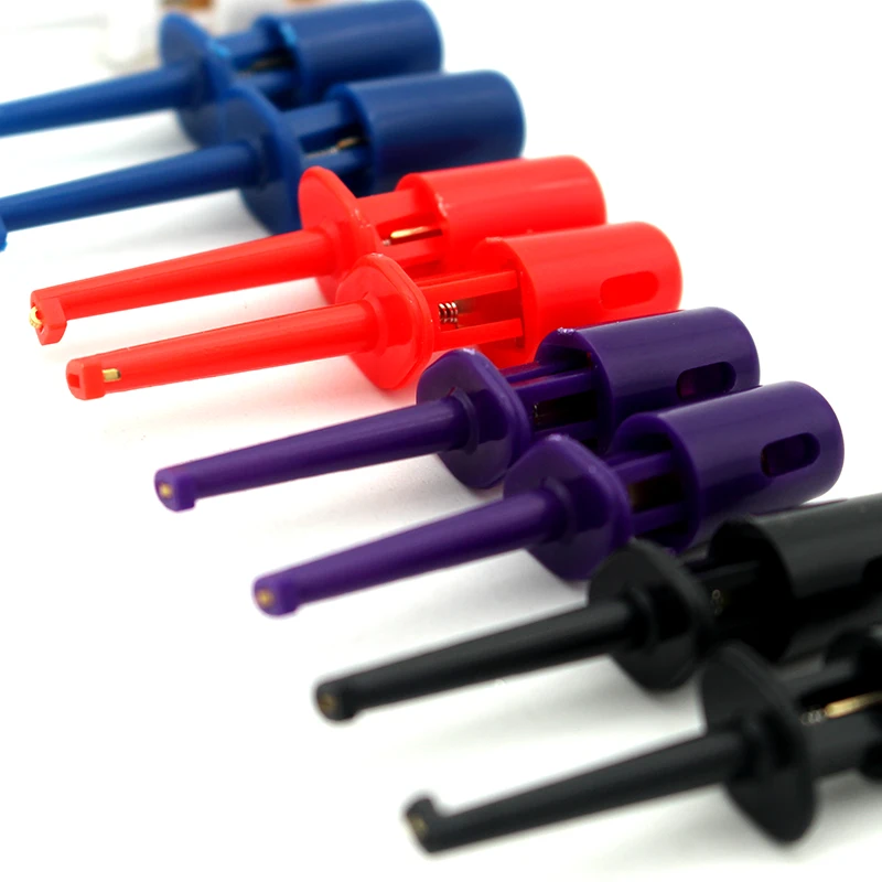 

New 10pcs Multimeter Wire Lead Test Hook Clip Electronic Mini Test Probe Set 5 Colors For Multimeter Tool