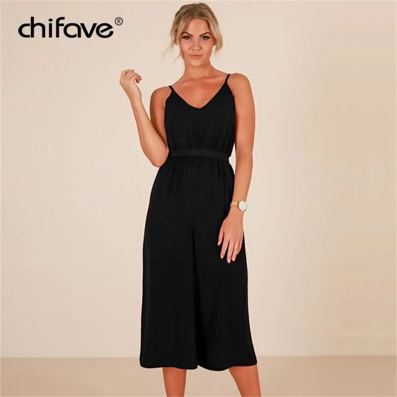 Summer Women Jumpsuit Sexy Spaghetti Strap Backless Jumpsuits Female