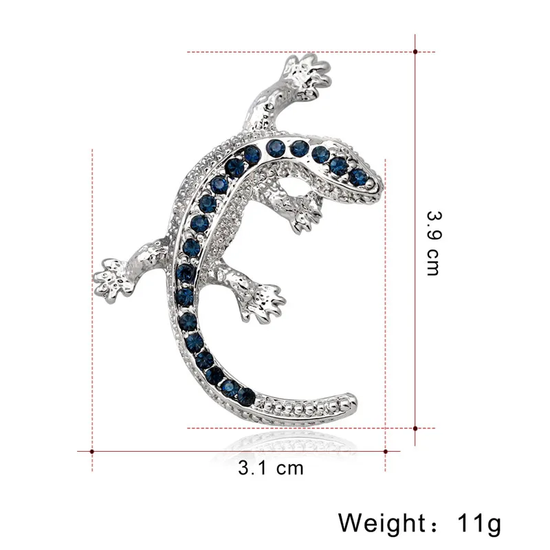 Хрустальная ящерица Хрустальная брошь с изображением животного Гекко булавки и броши для женщин ювелирные изделия серебряного цвета