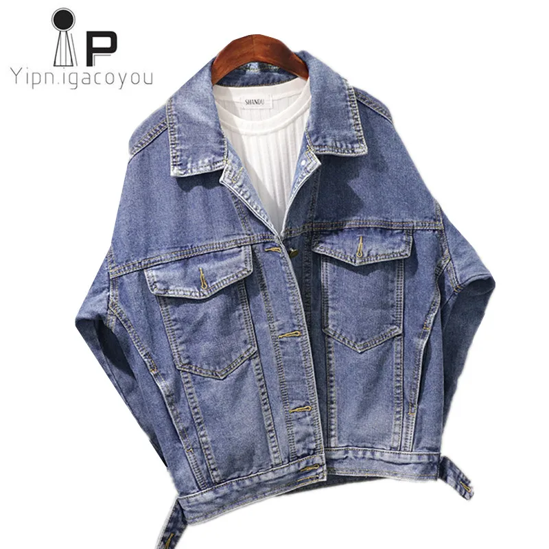 

Vintage Spring Denim Jacket Women 2019 Ladies Plus Size Bat Sleeve Korean Jacket Harajuku Short Jeans Jackets Women Streetwear