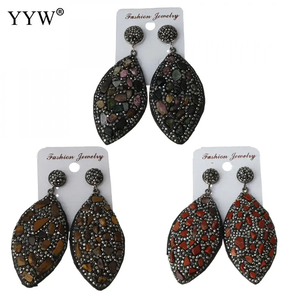 

2019 Bohemian Jewelry Oval Big Drop Earring Oorbellen With Rhinestone And Stone Luxury Party Jewelry Dangle Earrings For Women
