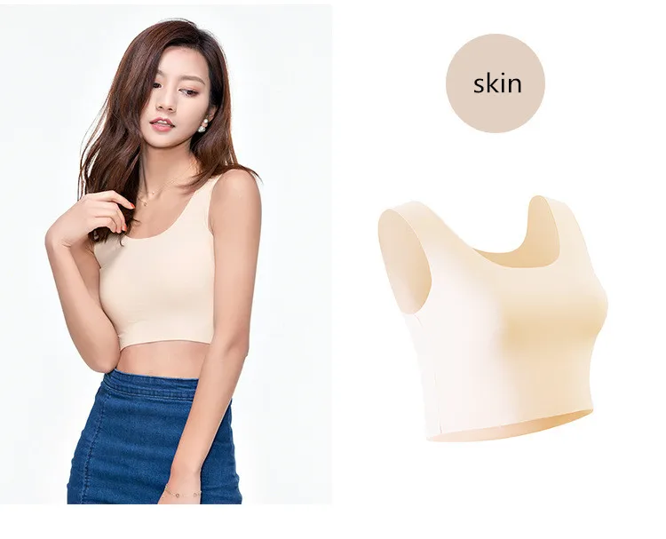 NEW 2019 Summer Sleeveless tank Tops Women seamless Ice Silk Vest Female Sexy short Solid Camisole Plus size 4XL images - 6