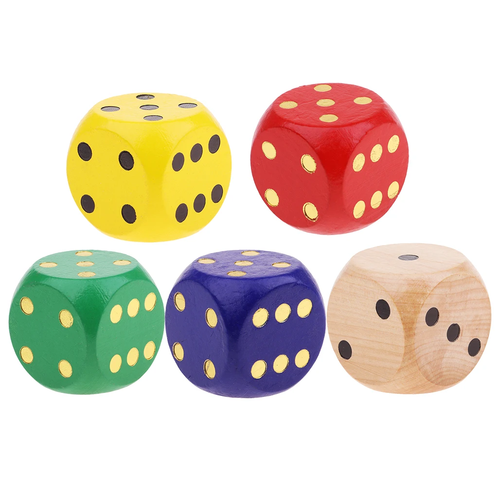 

Extra Large Wooden Dice with Rounded Corner D6 Six Sided Dices 5cm for Even Party Table Games Dungeons & Dragons MTG RPG Gaming
