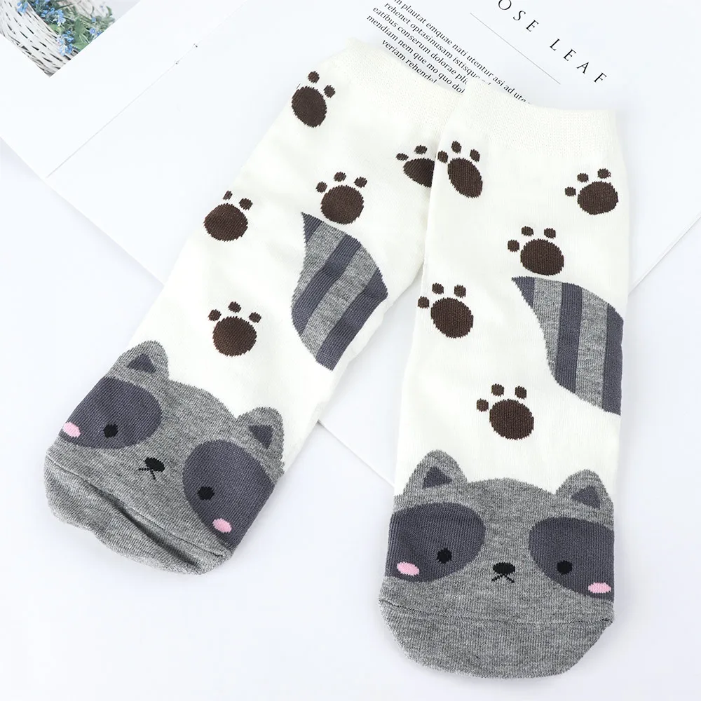 1 пара, милые носки с рисунками из мультфильмов, женские хлопковые теплые забавные модные носки унисекс с рисунками кошек, собак и животных, рождественские носки