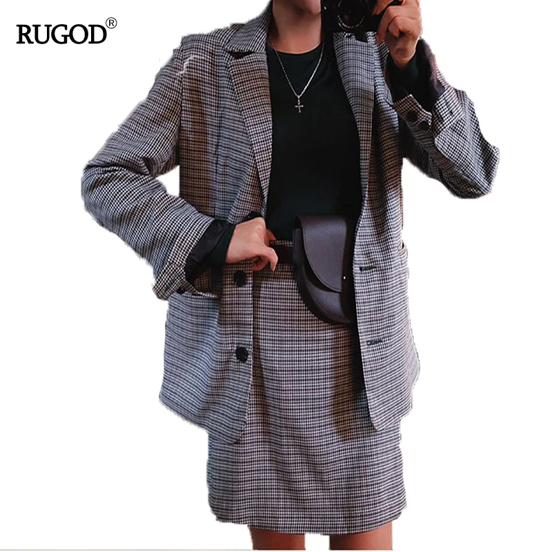 Новое поступление 2018 модные костюмы RUGOD с юбкой Женский комплект из двух