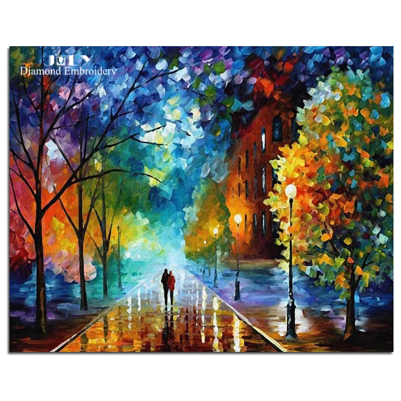 Picture of the diamonds mosaic colorful trees diamond