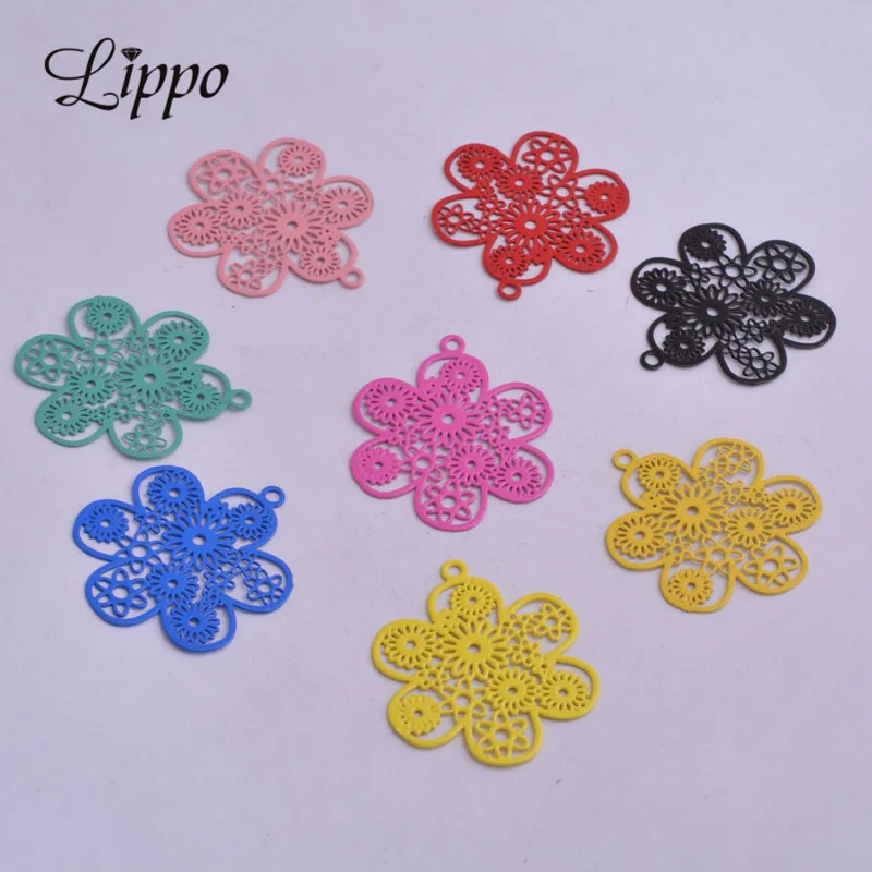 

50pcs/lot AC2315 Spring Color breloque Cute dragonfly Charm Filigree Charms Pendant Connector Fermoirs Pour Fabrication Bijoux