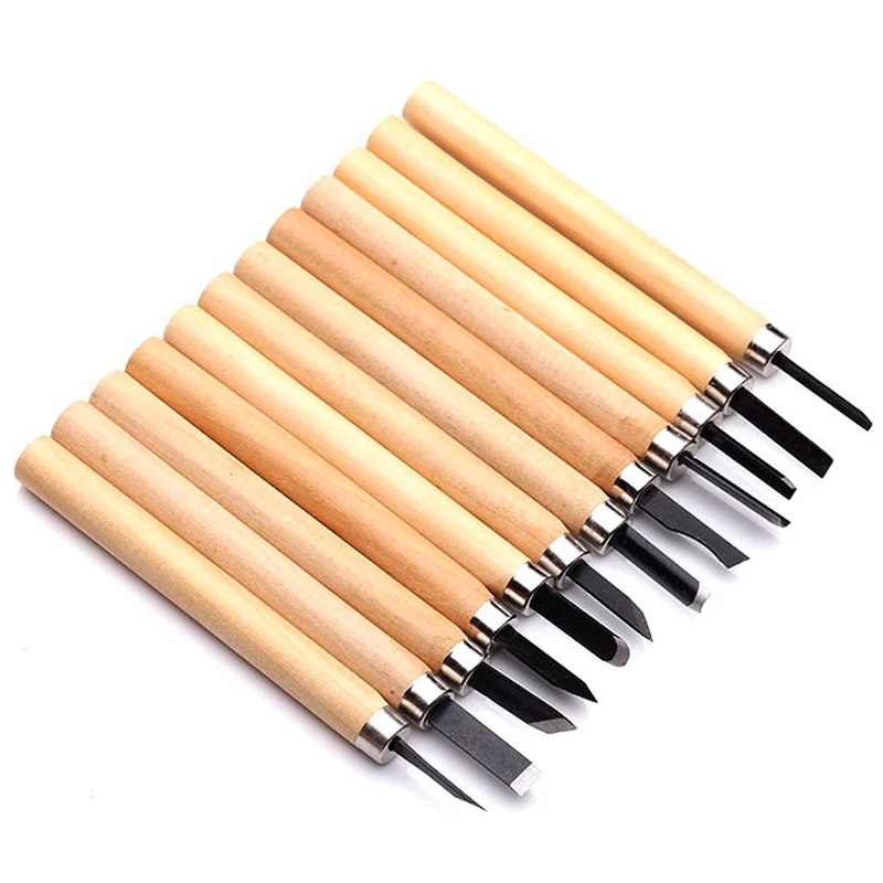 12pcs Professional Wood Carving Chisels Knife Gouge Chisel Woodworking