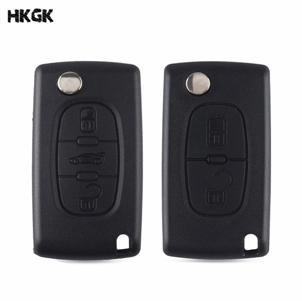 

2/3 buttons Replace car key shell PEUGEOT 206 307 308 207 407 408 With HU83 Blade
