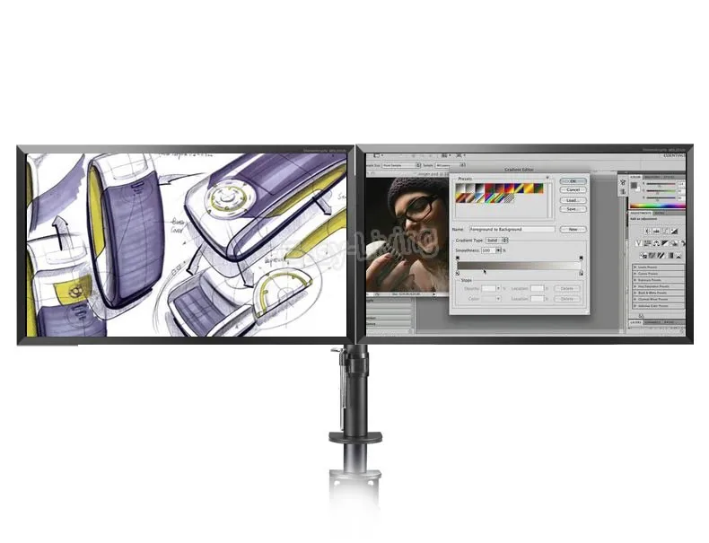 Monitor de Desktop Monitor de Braço de Montagem Fixação Full Motion Graus Dual Titular 10 -27 Lcd Led Ms02 360 - Imagem 3