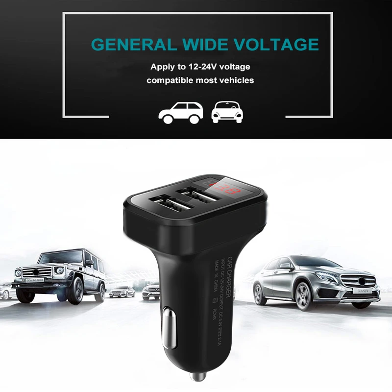 Dual USB Port LED Display Cigarette lighter Car Charger (14)