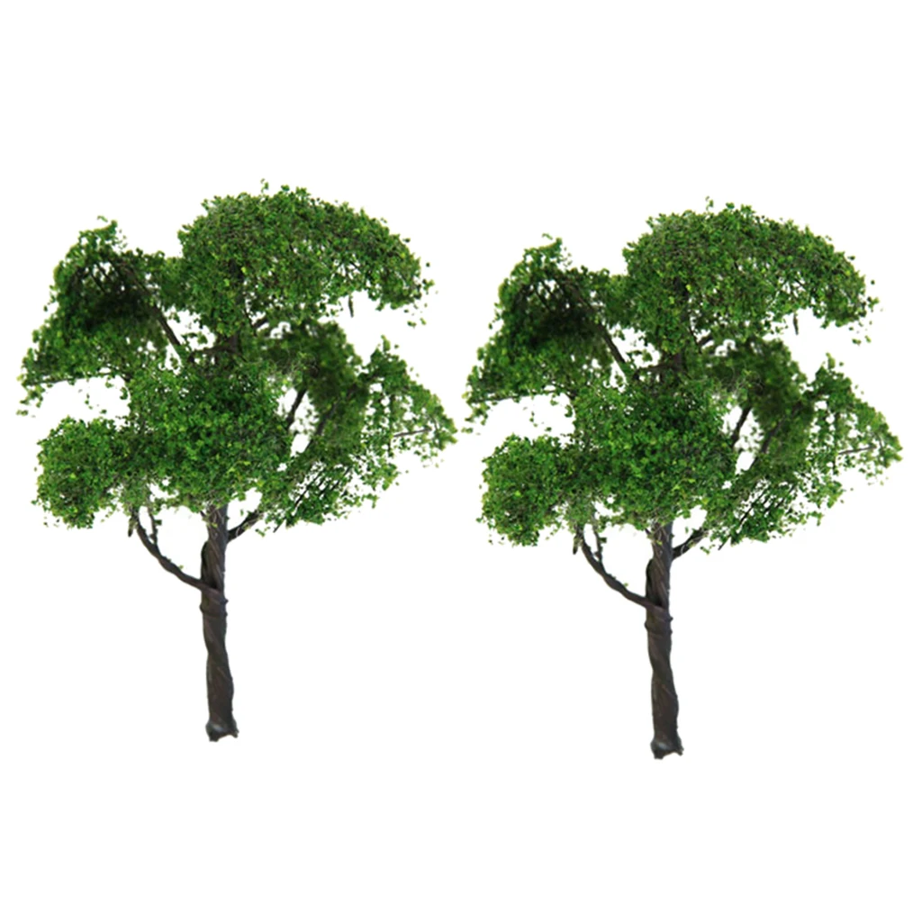 2pcs Green Mini 12cm Scenery Street Railway Railroad Model Tree 1/75 Scale Layout Train Landscape Model Tree for House Park Toy