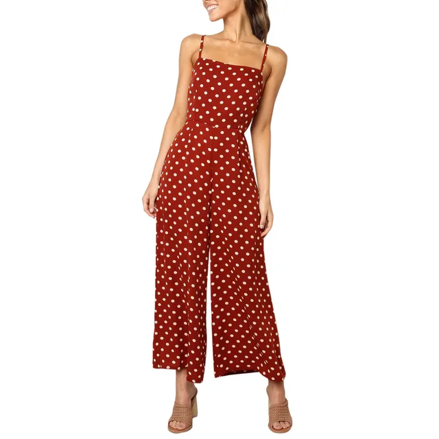 womens polka dot jumpsuit