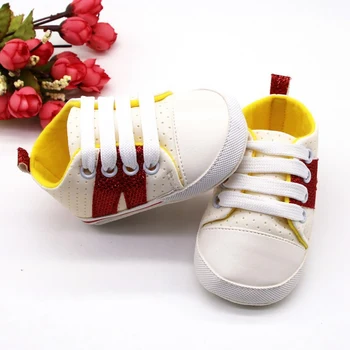 

Baby Boys Girls Shoes PU Toddler Sneakers Anti-Slip Infant First Walkers Sports Boy Shoes Side Stripes