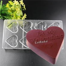 Выгодные 8 полостей День Святого Валентина большой в форме сердца Полиэтилен PE ясно Плесень Для DIY домашние шоколад гаджет инструменты