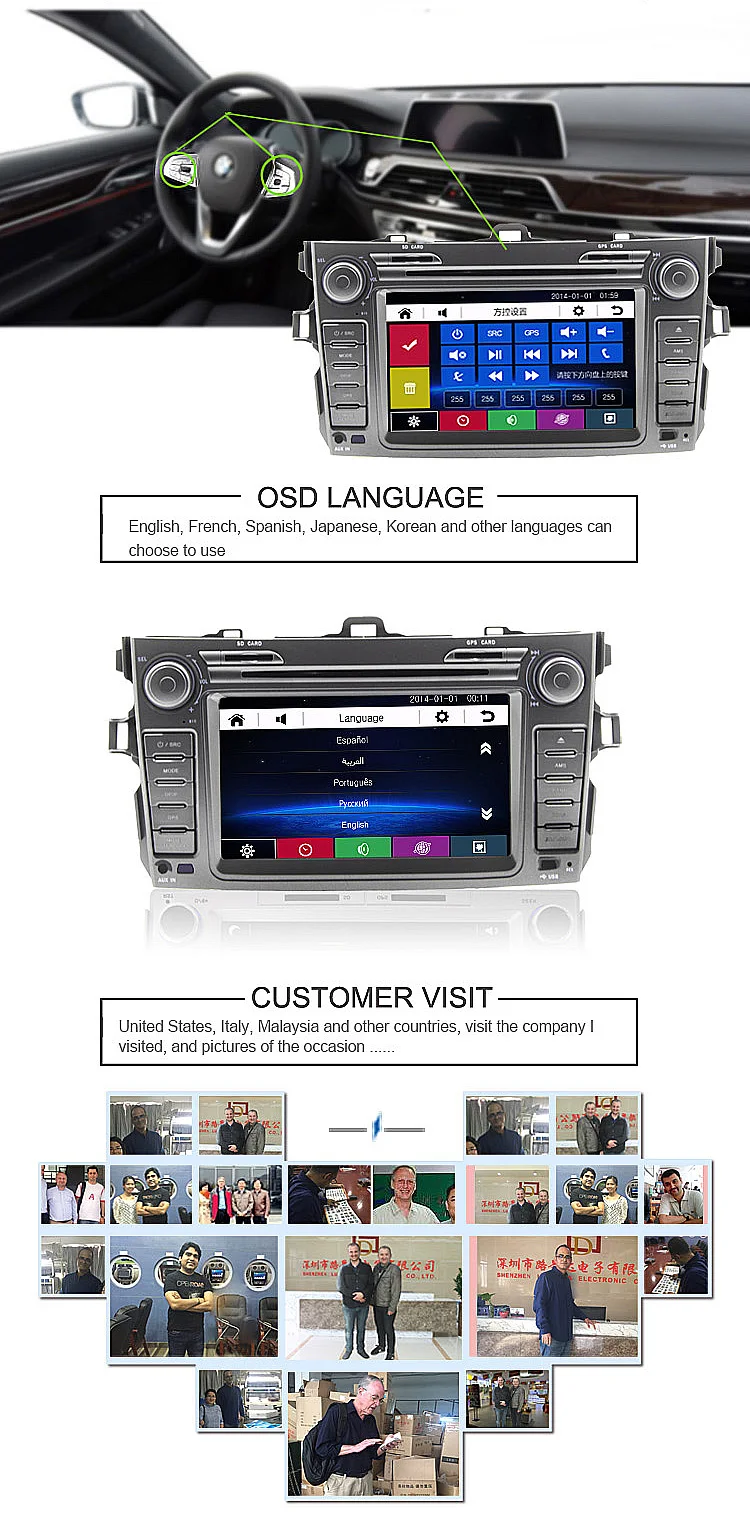 Top LJDA 2 din 8 inch car dvd player for Toyota corolla 2006-2012 gps navigation Radio Stereo Head Unit Auto audio Bluetooth 1080P 4