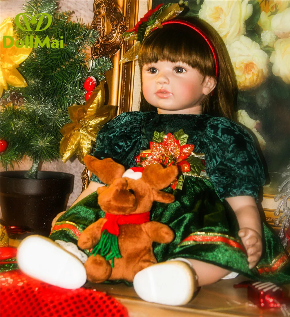 

60cm Silicone Reborn Baby Doll Toys 24 inch Vinyl Princess Toddler girl adorable Dolls bebes reborn Birthday Gift