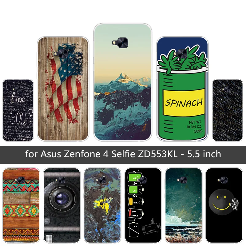Мягкий силиконовый чехол для телефона Asus Zenfone 4 Selfie ZD553KL прозрачные небесные Чехлы